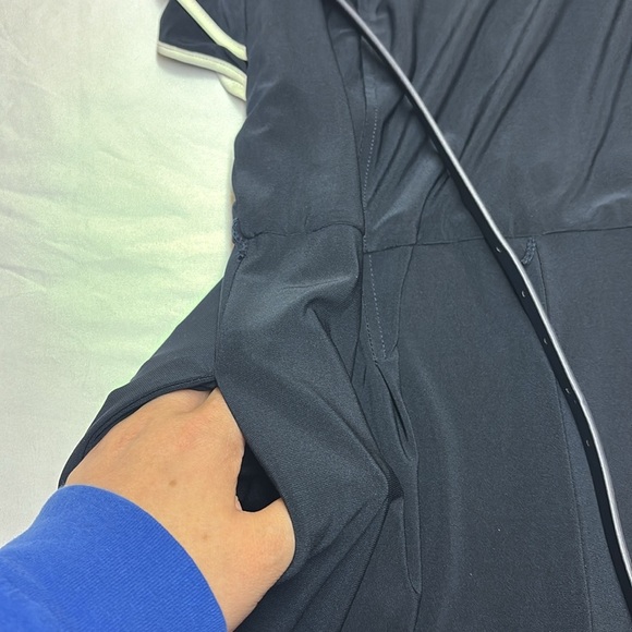 Tommy Hilfiger Blue and White Ruffled Sleeve Romper - Picture 7 of 11